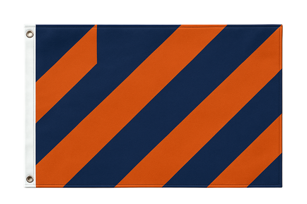 Custom banner flag — single-sided full-color print on 115 g/m² polyester flag fabric