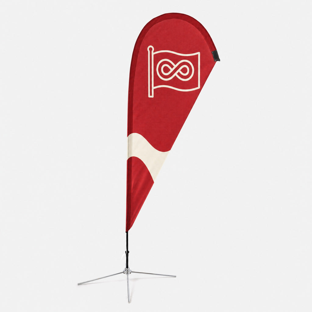 Beach flag Drop con il tuo design su base a croce, la forma a goccia per intero