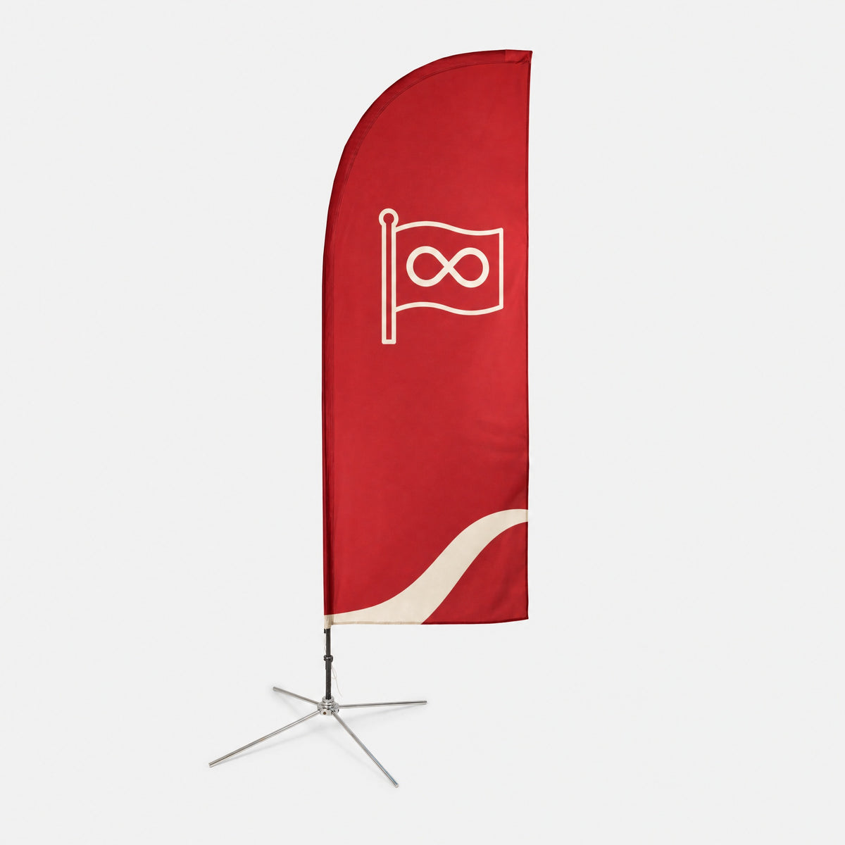 Beach flag Straight con il tuo design su base a croce, la bandiera per intero