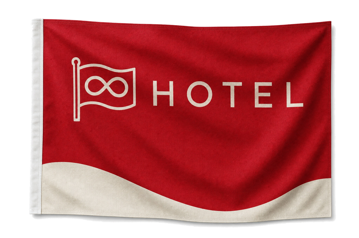 Single-sided flag with your own design, printed in full colour on woven flag fabric