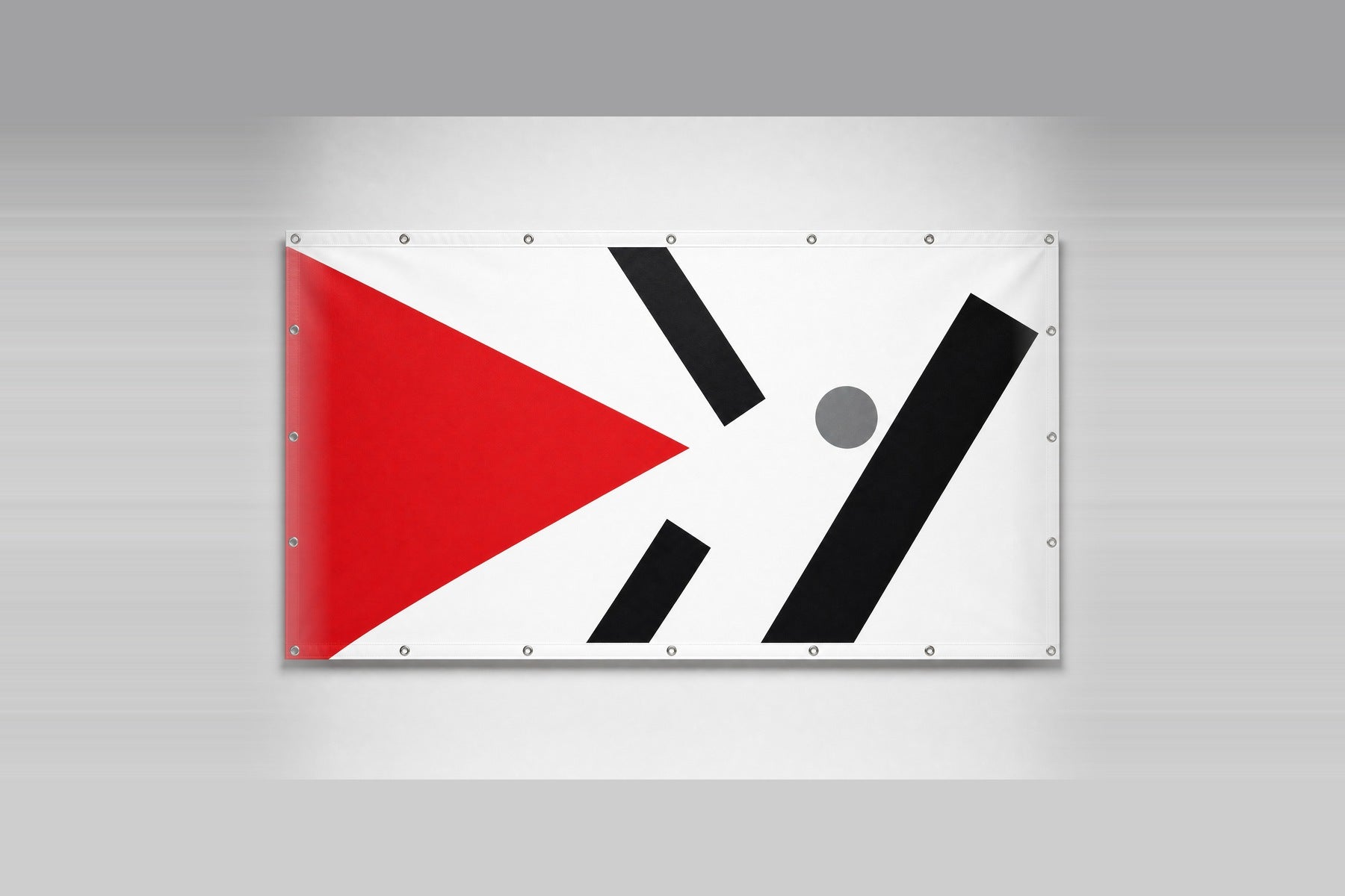 Custom-design banner, folded hem with nickel eyelets all around