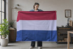 Double-sided flag: the flag is flipped around to show a different print on the back